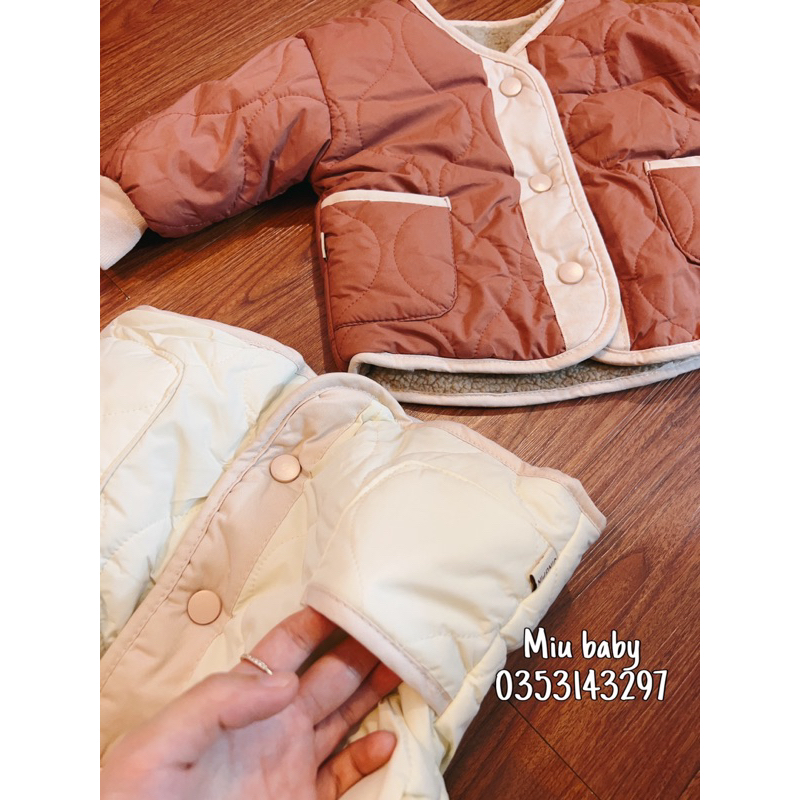 Áo khoác dày 2 mặt phao và mặt bông 3 màu bé trai bé gái