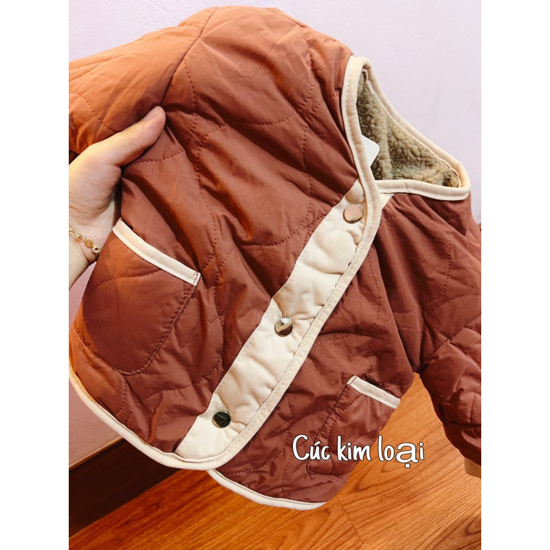 Áo khoác dày 2 mặt phao và mặt bông 3 màu bé trai bé gái