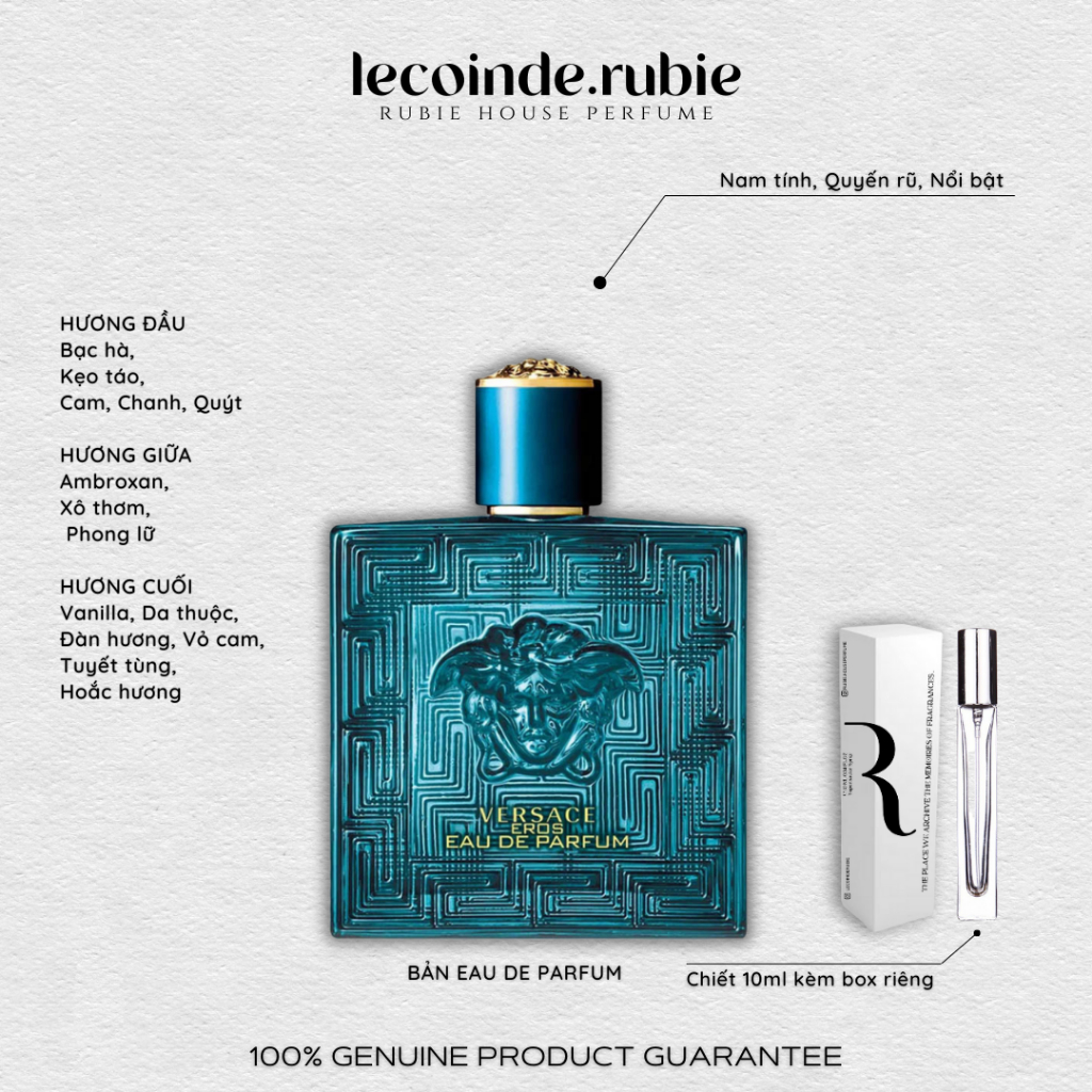 VER • EROS ( Nam ) - Bản Eau de Parfum - 10ML Nước Hoa Chính Hãng