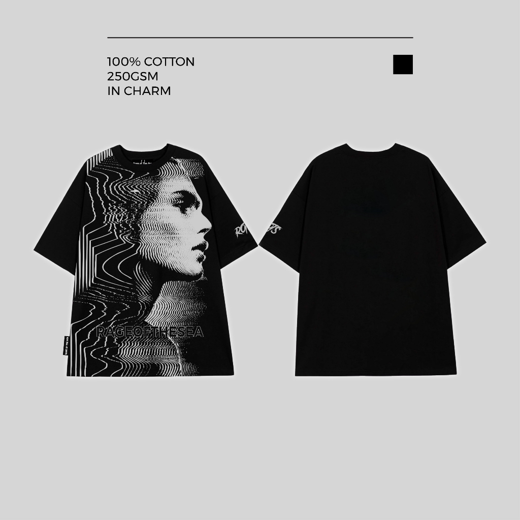 ÁO THUN/T- SHIRT CỔ TRÒN UNISEX FORM ÂU 100% COTTON ĐỊNH LƯỢNG 250GSM RAGE OF THE SEA (ROTS STUDIO) - THE FACE 1