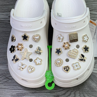 (CÓ NÚT CÀI DÉP) sticker/charm/giả kim loại lấp lánh bling bling sang chảnh gắn dép cross