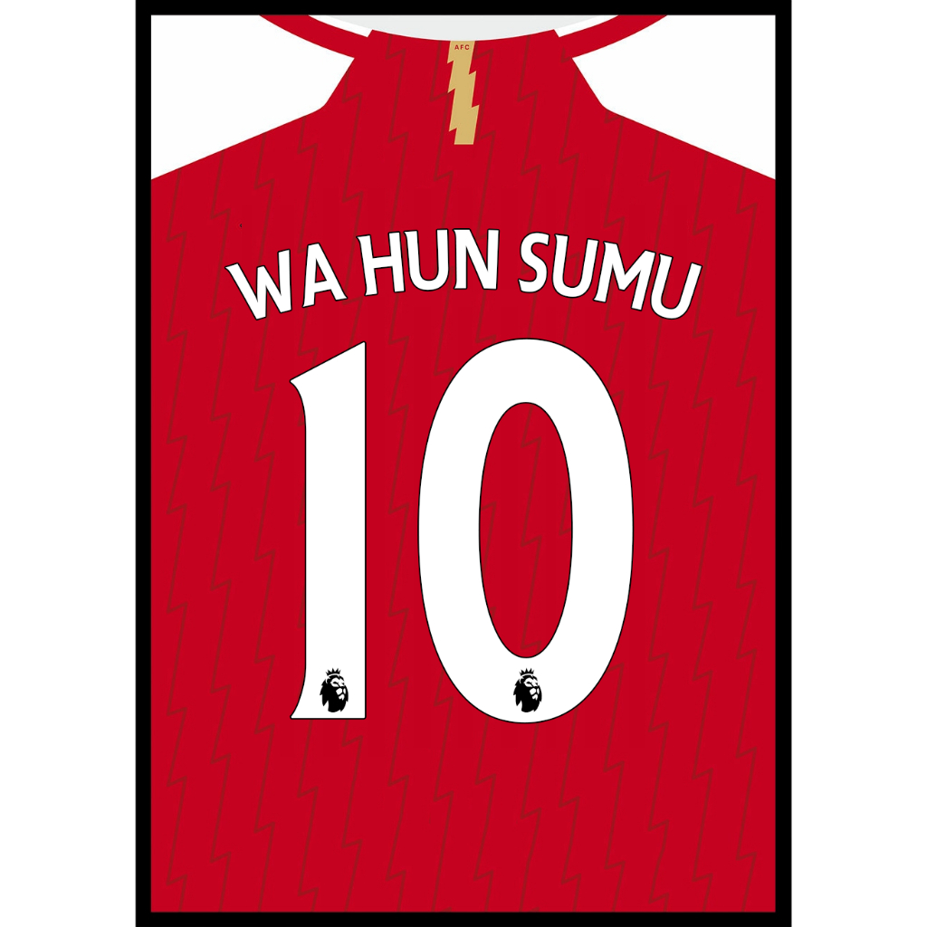 CUSTOM ⭐️ Arsenal FC - Poster Áo Đấu Sân Nhà Đội ARS In Tên Số Theo Yêu Cầu - Tranh Decal Dán Tường Áo Đấu