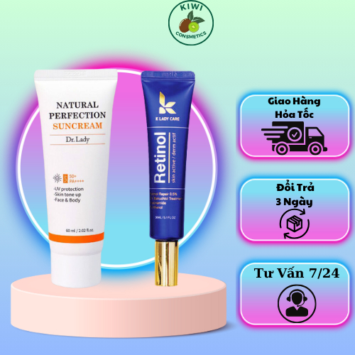 Combo Kem Chống Nắng Dr.lady + Retinol K lady - Ngăn Ngừa Nếp Nhăn,Chống Lão Hóa,Chống Nắng,Tia UV