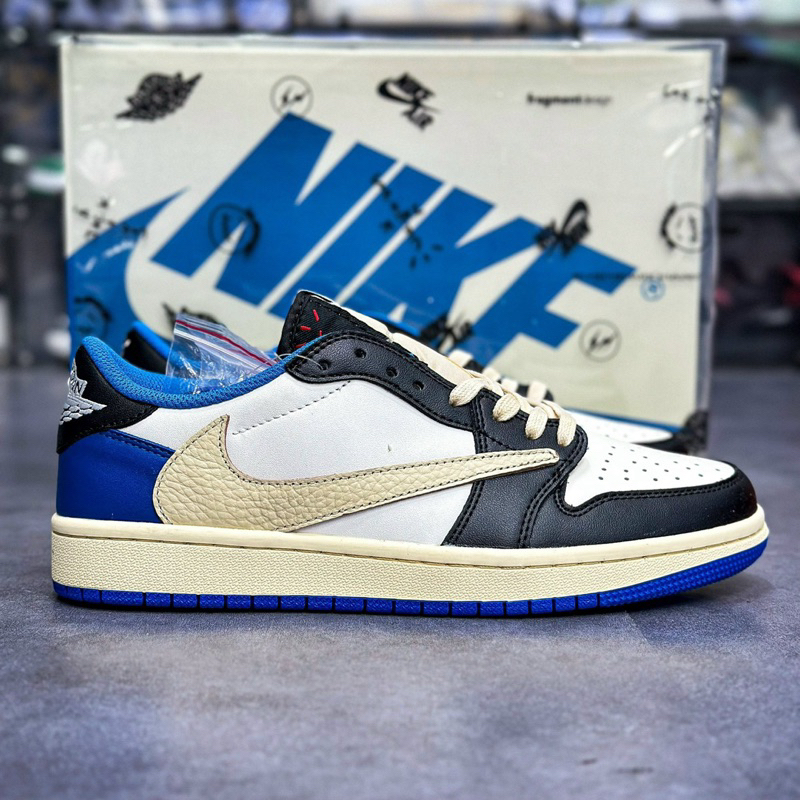 Giày thể thao sneakers Travis Scott jd 1 Low Reverse màu xanh trắng cổ thấp, giày thời trang big size nam tich chu shop