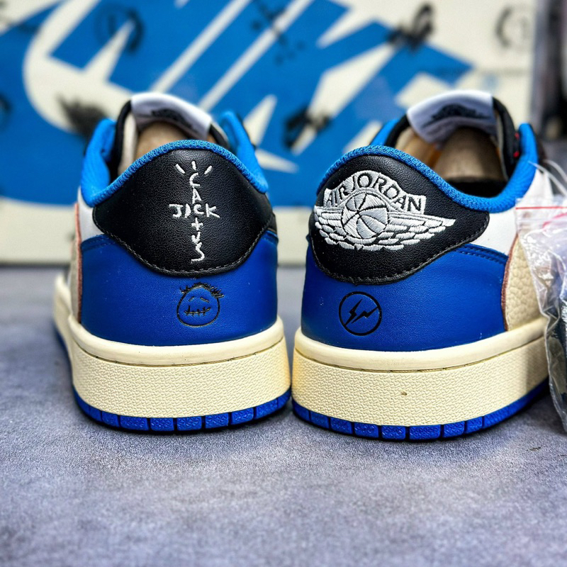 Giày thể thao sneakers Travis Scott jd 1 Low Reverse màu xanh trắng cổ thấp, giày thời trang big size nam tich chu shop