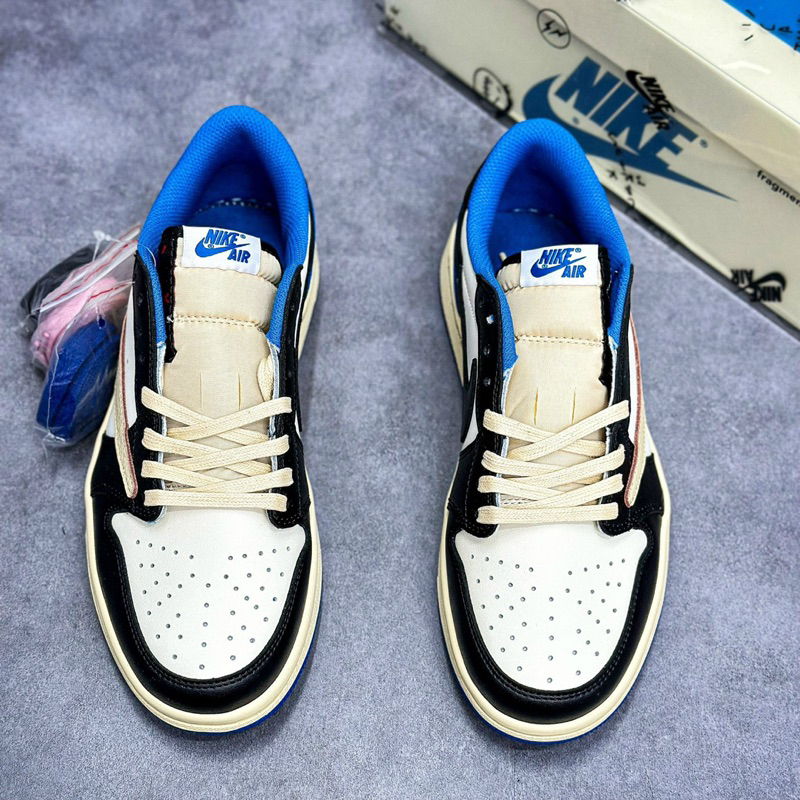 Giày thể thao sneakers Travis Scott jd 1 Low Reverse màu xanh trắng cổ thấp, giày thời trang big size nam tich chu shop