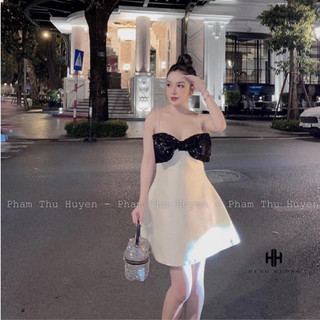 VÁY TAFTA XOÈ ĐÍNH NƠ KIM SA - kèm ảnh thật cận chất