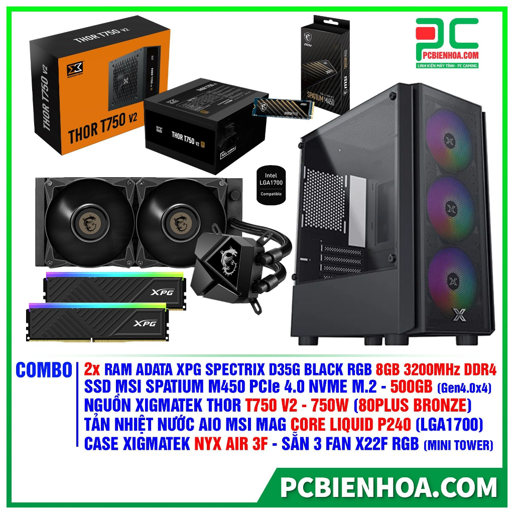 combo linh kiện - Nguồn 750W- P240- 16G -36T