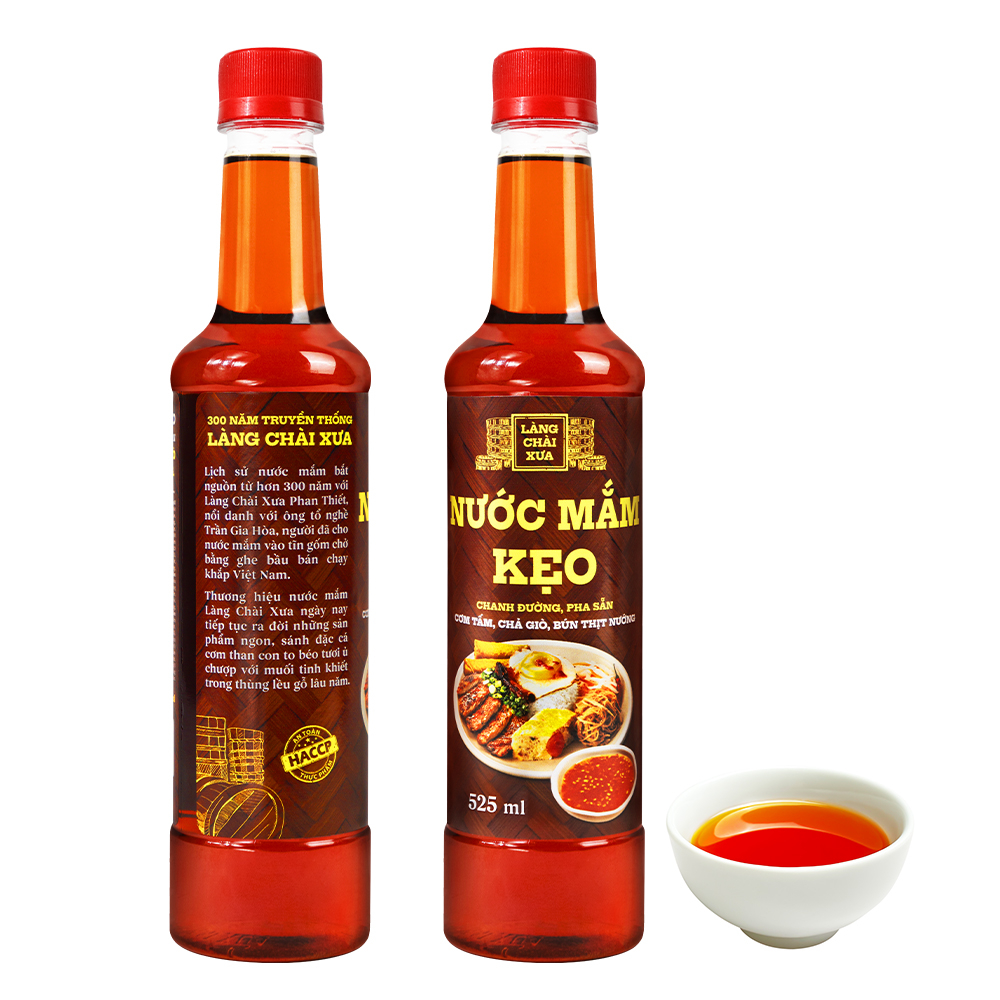 {Tặng 1 mini tôm} Nước mắm kẹo Làng Chài Xưa 525ml/chai chanh đường pha sẵn, dùng với cơm tấm, chả giò, bún thịt nướng