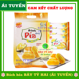Bánh pía kim sa đậu xanh sầu riêng ĂN CHAY Tân Huê Viên túi 480gr (12 cái mini), đặc sản Sóc Trăng