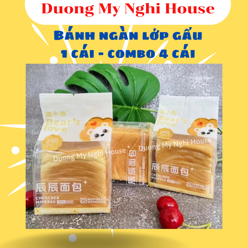 Bánh mì ngàn lớp bơ sữa Bear love mềm mịn, thơm mùi bơ sữa DMN House, bánh sandwich ngàn lớp bơ sữa