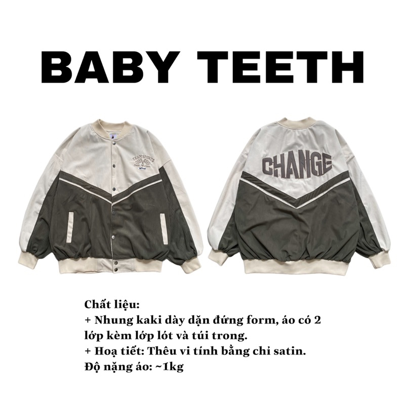 Áo khoác bomber bóng chày thân màu