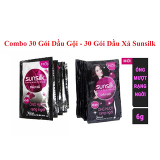 Combo 30 gói dầu gội - 30 gói dầu xả sunsilk