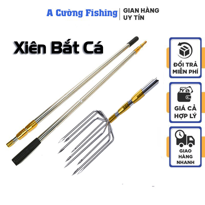 Xiên Cá, Xiên Rắn, 3-5-7 Ngạch Sắc Bén Kèm Cán 3M