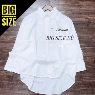 Áo Sơ Mi Trắng Nữ Đủ Size Big size 45kg - 90kg, vải mát, ít nhăn