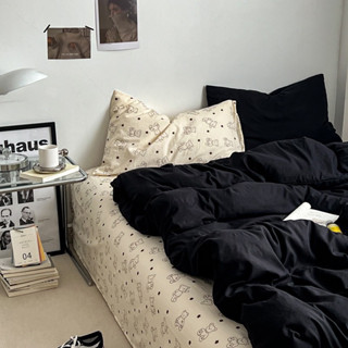 Set chăn ga 4 món cotton đũi hoạ tiết hoa nhí vitage mix màu cực xinh