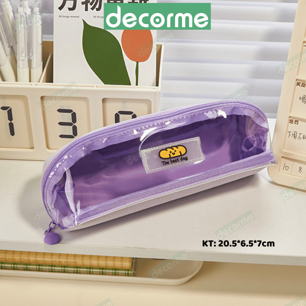 Hộp bút chì Decorme túi bút học sinh 2 tầng sức chưa lớn Chống Nước Đa Năng Phong Cách Hàn Quốc văn phòng phẩm
