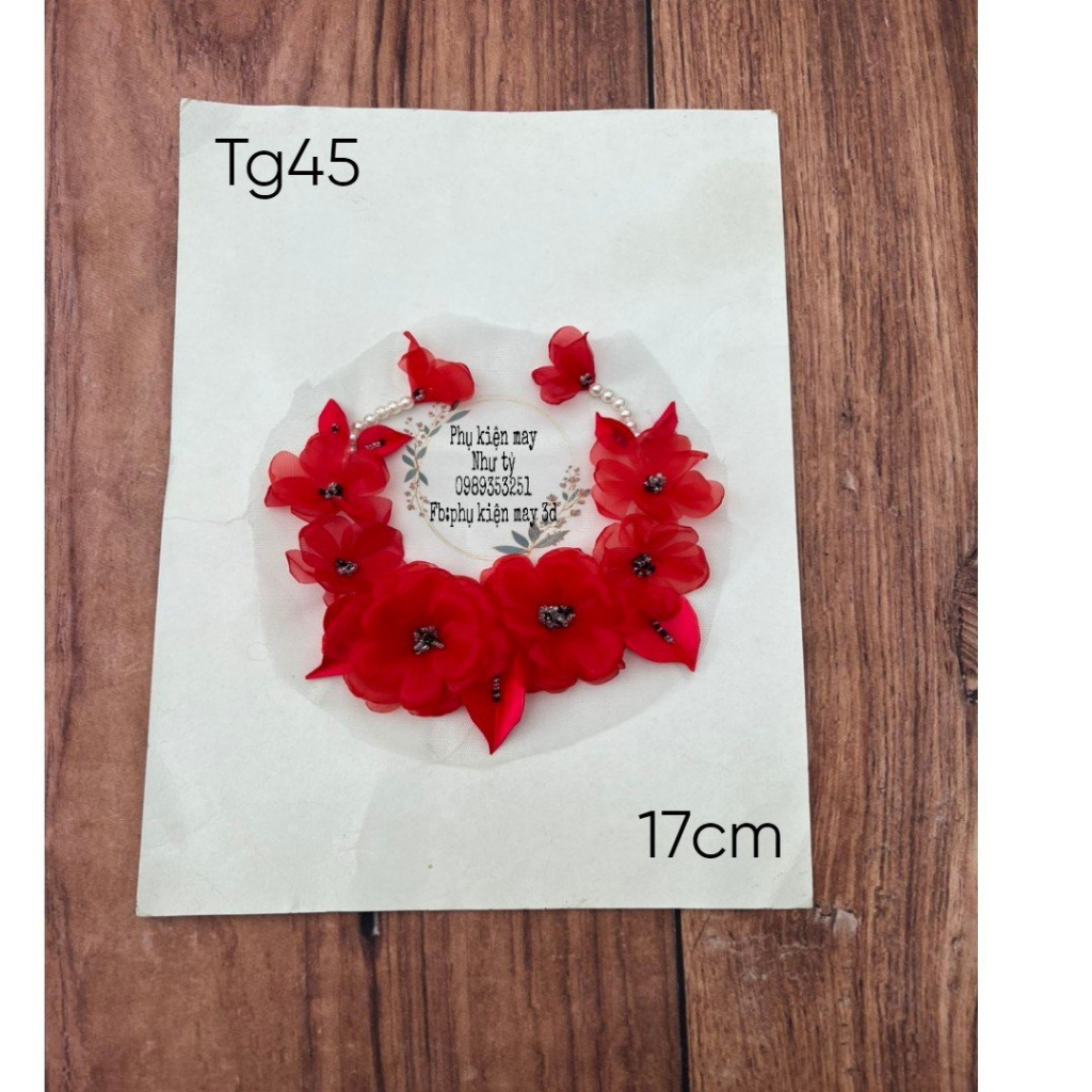 Bộ vong hoa von tròn nhỏ trang trí áo dài