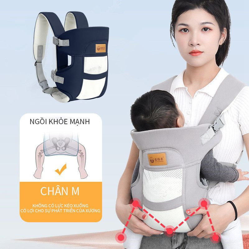 Bông đai điệu trẻ em 6 tư thế,túi địu em bé cho từ sơ sinh tư thế có mặt lưới thoáng có đỡ cổ 3-36 tháng-MY-BD09-1/2/3