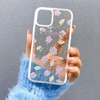 [ iphone 11 Pro ] Ốp Lưng Trong Suốt Viền Màu Flowers