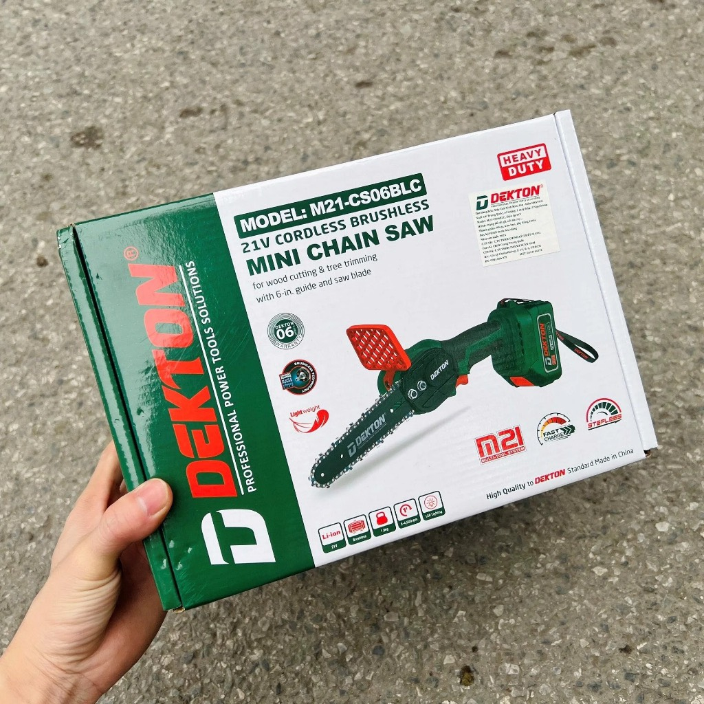 Thân cưa xích  pin Dekton M21-CS06BLC Lam 6 inch Không Chổi Than Chân Pin Phổ Thông