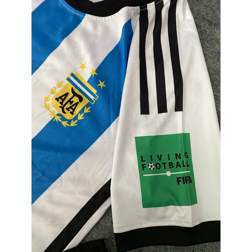 Quần áo bóng đá A* gen** sọc trắng xanh- in tên số áo theo yêu cầu - hàng thun lạnh loại 1