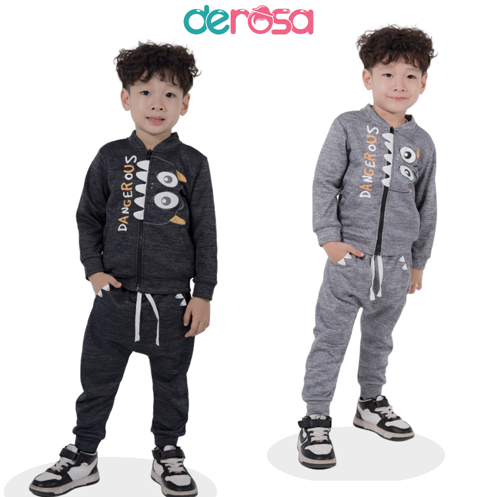 Đồ bộ bé trai DEROSA KIDS bộ quần áo cho bé chất liệu vải nỉ cho bé 2 - 6 tuổi AWKD299B