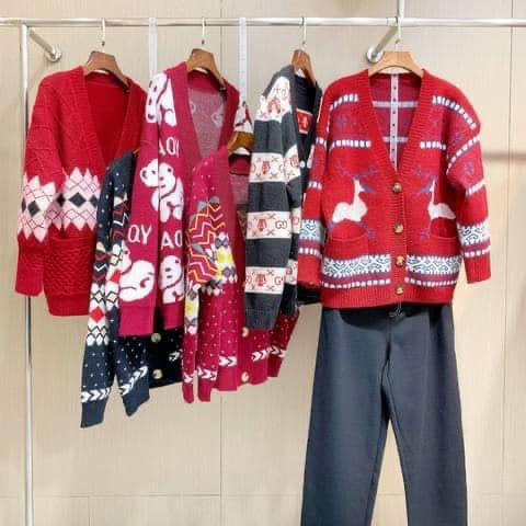 ÁO KHOÁC CARDIGAN FORM OVERSIZE HÌNH THÊU CHẤT LEN