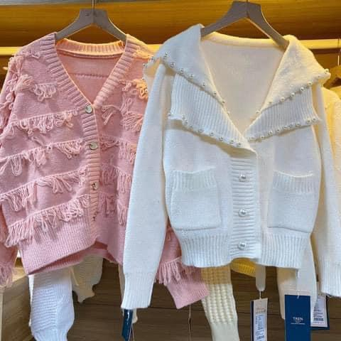 ÁO KHOÁC CARDIGAN FORM OVERSIZE HÌNH THÊU CHẤT LEN