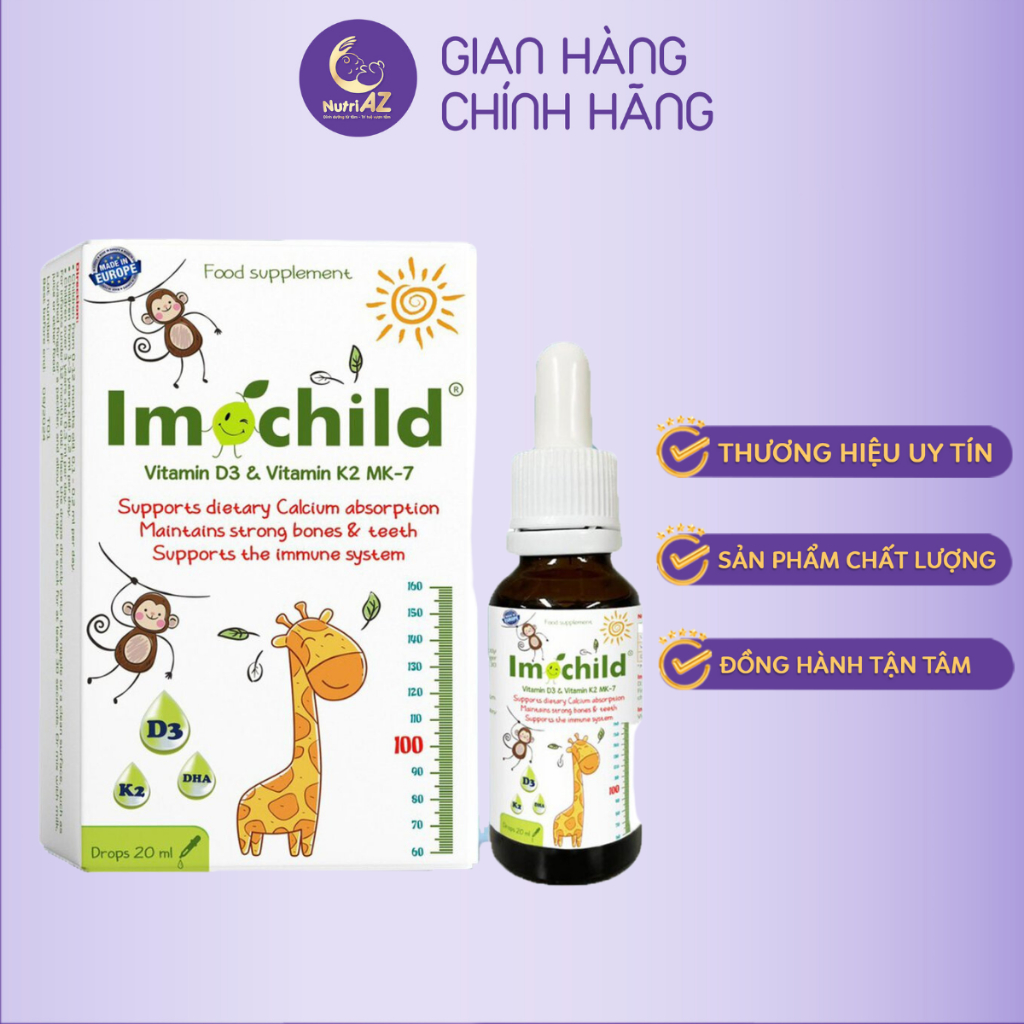 Vitamin D3K2 Imochild Bổ Xung D3 Và K2 Cho Trẻ Nhỏ Nhập Khẩu Châu Âu