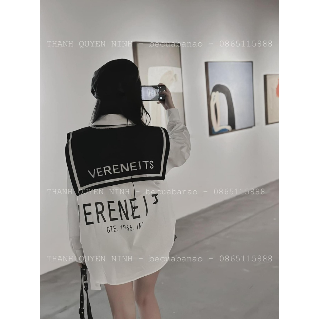 Sơ mi trắng chữ kèm khăn thủy thủ hàng loại 1 dày dặn MEMO Store