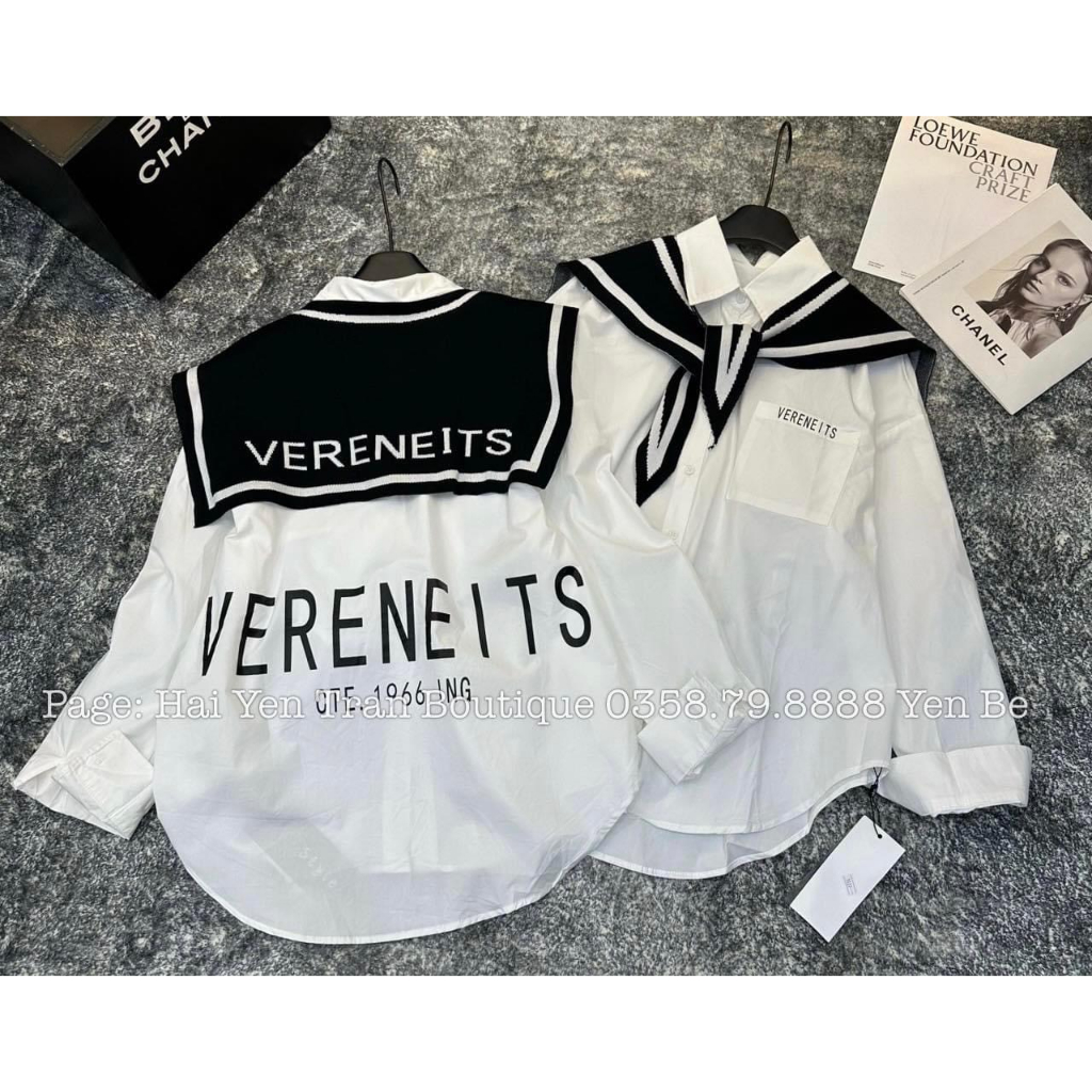 Sơ mi trắng chữ kèm khăn thủy thủ hàng loại 1 dày dặn MEMO Store