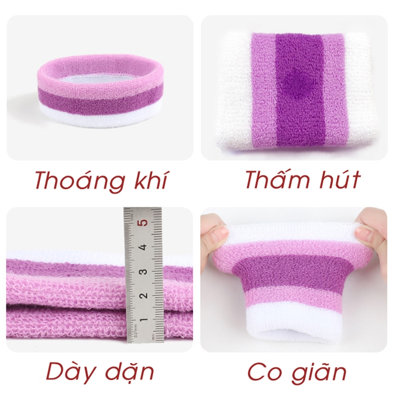 Headband Nam Nữ Băng Đổ Thể Thao Băng Đeo Bảo Vệ Cổ Tay Thấm Mồ Hôi Chơi Đá Banh Bóng Rổ Erobic Cầu Lông Tennis Chạy Bộ