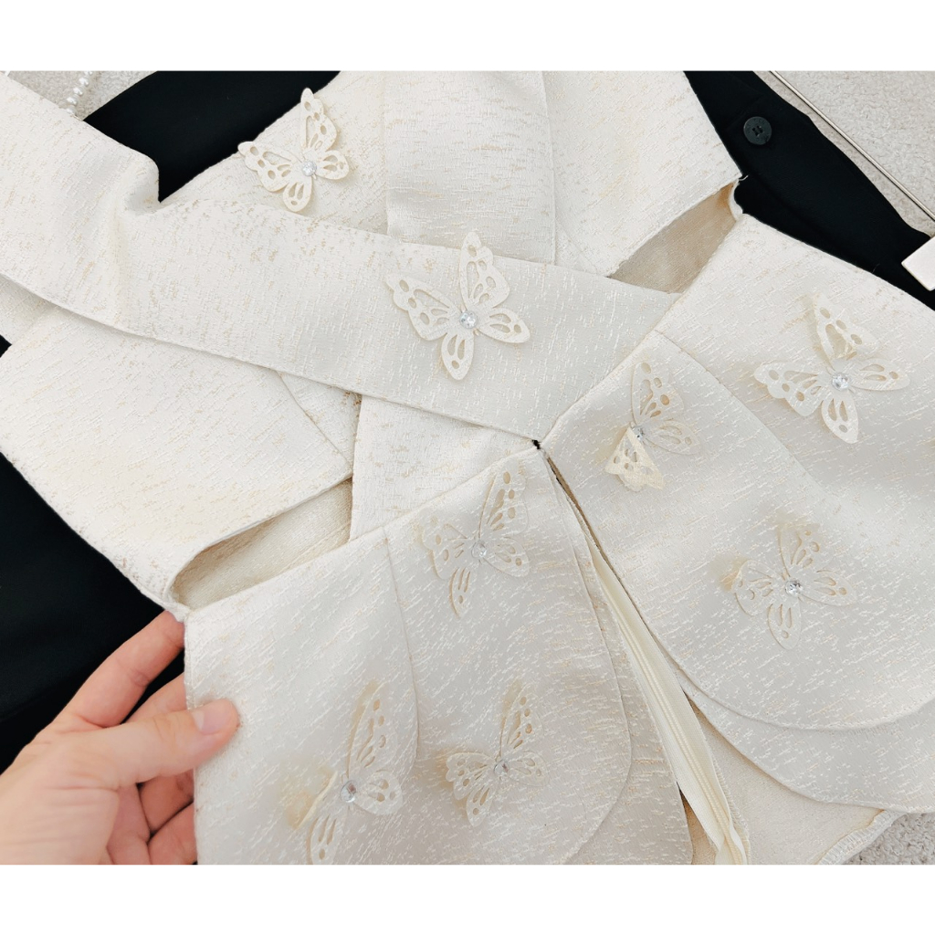 BỘ QUẦN SUÔNG TRƠN + ÁO GẤM PEPLUM CUTOUT EO DÂY BẢN TO 070923