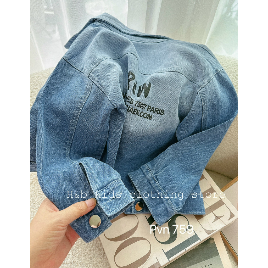Áo khoác jeans cho bé trai bé gái , áo khoác bò BA.LEN chất mềm sành điệu cho bé 10-30kg