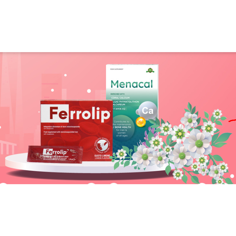 Menacal Canxi tự nhiên và D3K2 không nóng không táo cho cả nhà hộp 60 viên