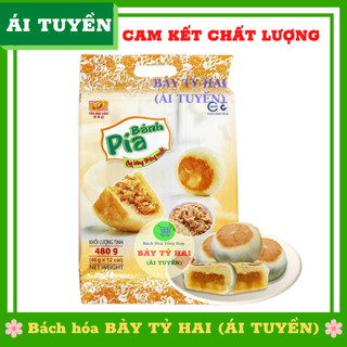 Bánh pía kim sa Tân Huê Viên vị chà bông trứng muối túi 480gr (12 cái mini)