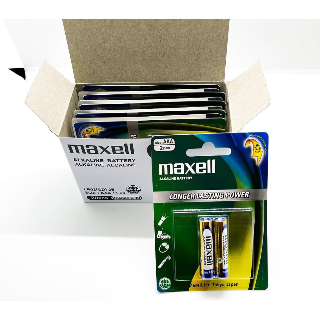 Pin Alkaline AAA vỉ 2 viên MAXELL LR03(GD)2B