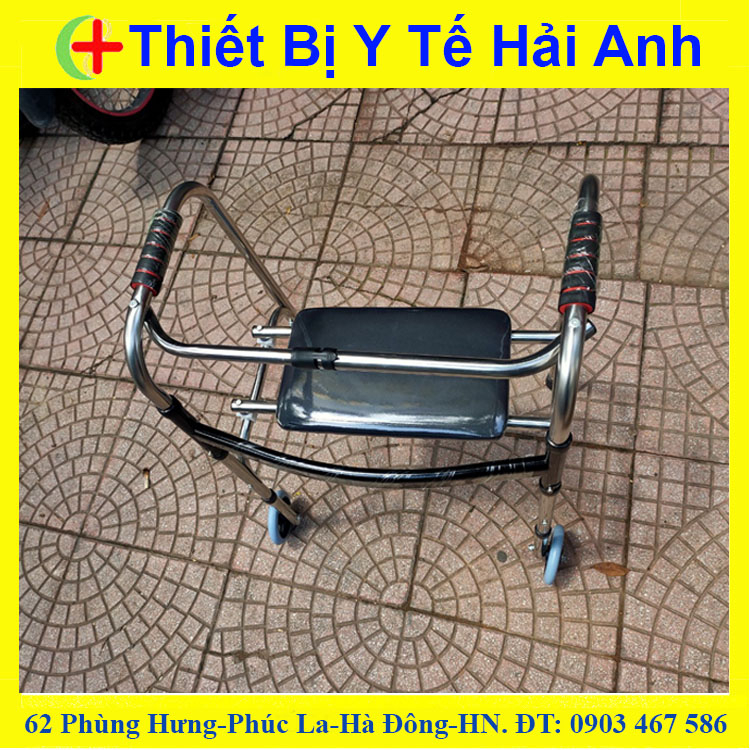 Khung Tập Đi Cho Người Già, Yếu, Có Ghế Ngồi Tiện Lợi