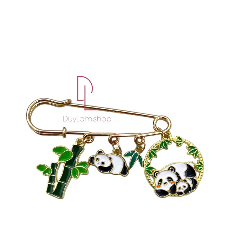 Ghim cài áo , cài balo gấu trúc đỉnh lưu Fubao, Hoahoa