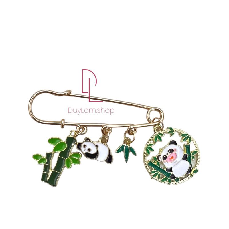 Ghim cài áo , cài balo gấu trúc đỉnh lưu Fubao, Hoahoa