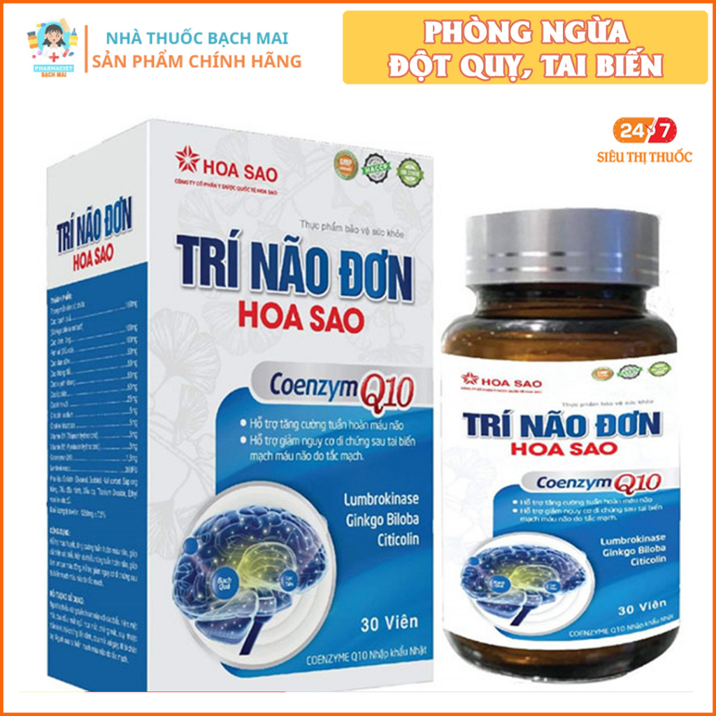 Trí Não Đơn Hoa Sao - Hỗ trợ tăng cường tuần hoàn não giảm nguy cơ tai biến