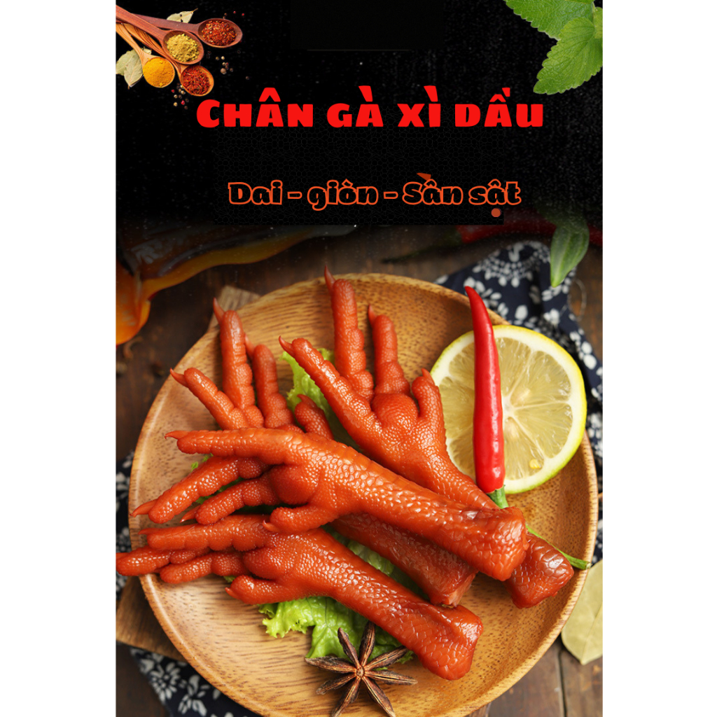 Chân gà cay Hey yo Việt Nam gói 40g 3 vị sả ớt, xì dầu và bách thảo, đồ ăn vặt Lucky Star