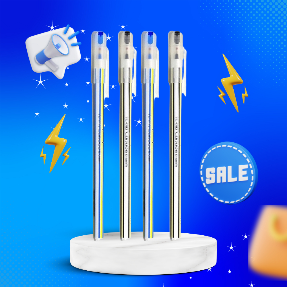 Bút bi Thiên Long hộp 20 bút TL-093 ngòi 0,6mm 3 màu mực xanh đỏ đen