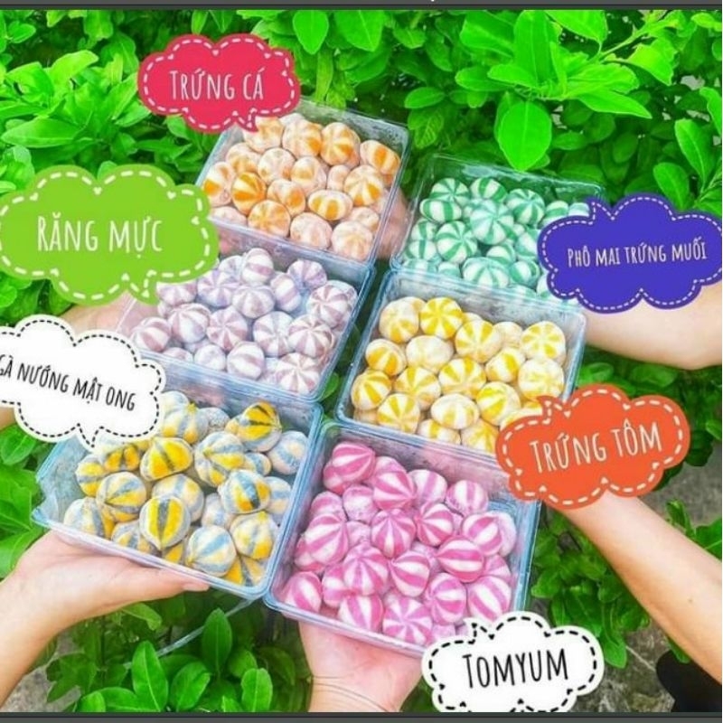 RẺ NHẤT SHOPEE Viên thả lẩu cam nhân Trứng Cá/ Phô Mai Trứng Muối/ Tom Yum/ Răng Mực/ Gà Nướng Mật Ong Lacusina 500g