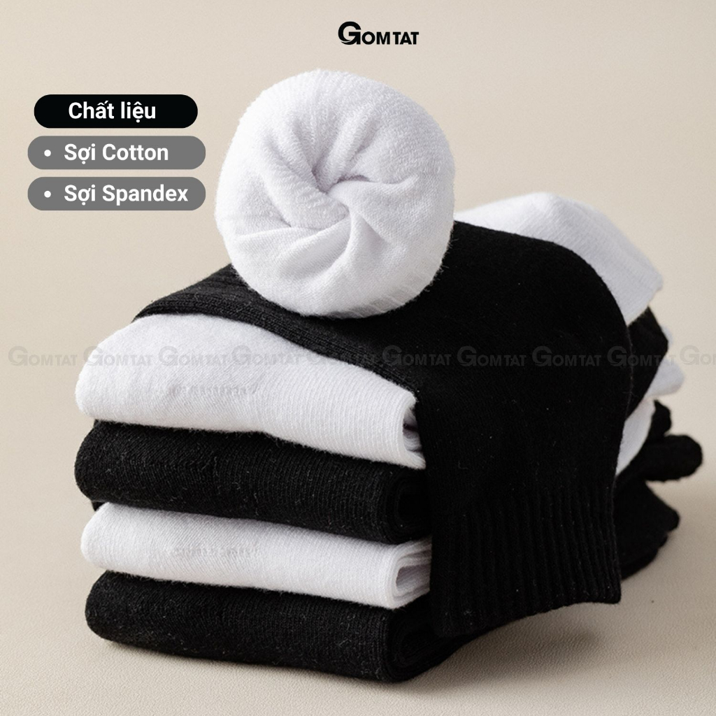 Tất vớ trơn lót xù nam nữ cổ cao, cổ trung GOMTAT thiết kế giữ ấm mùa đông chất liệu cotton êm chân - TATXU-COCAO-TRON