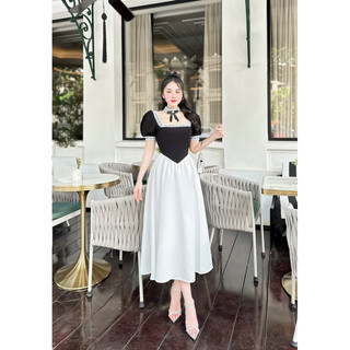Váy tuyết mưa phối thô nến kê ren kèm chocker xinh xỉu