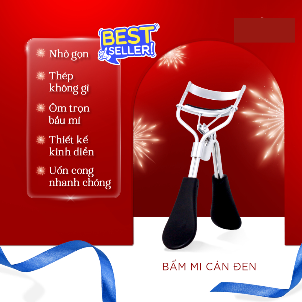 Kẹp Mi Vacosi Modern Lash Curler Cán Đen BM03 Phong Cách Hàn Quốc