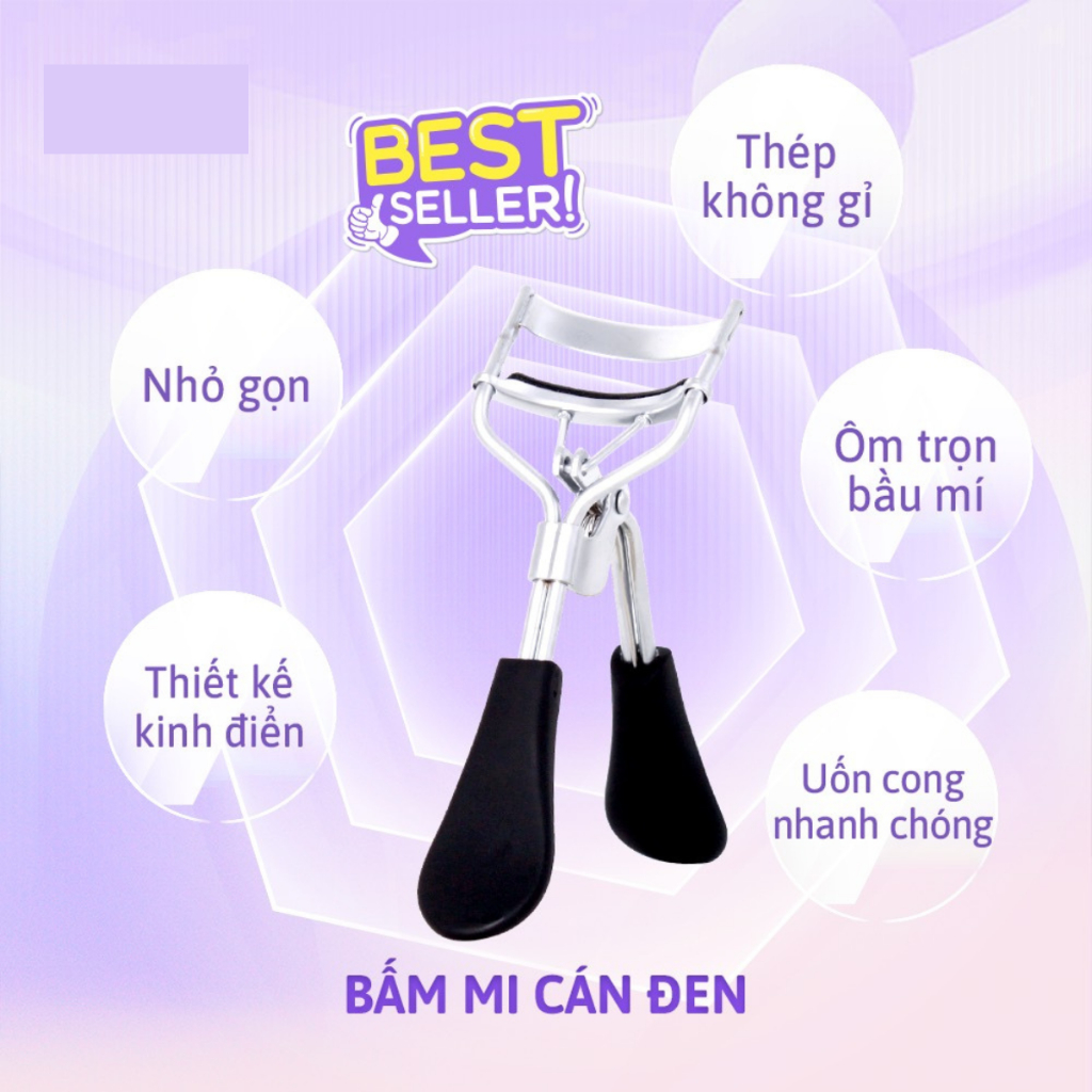Kẹp Mi Vacosi Modern Lash Curler Cán Đen BM03 Phong Cách Hàn Quốc