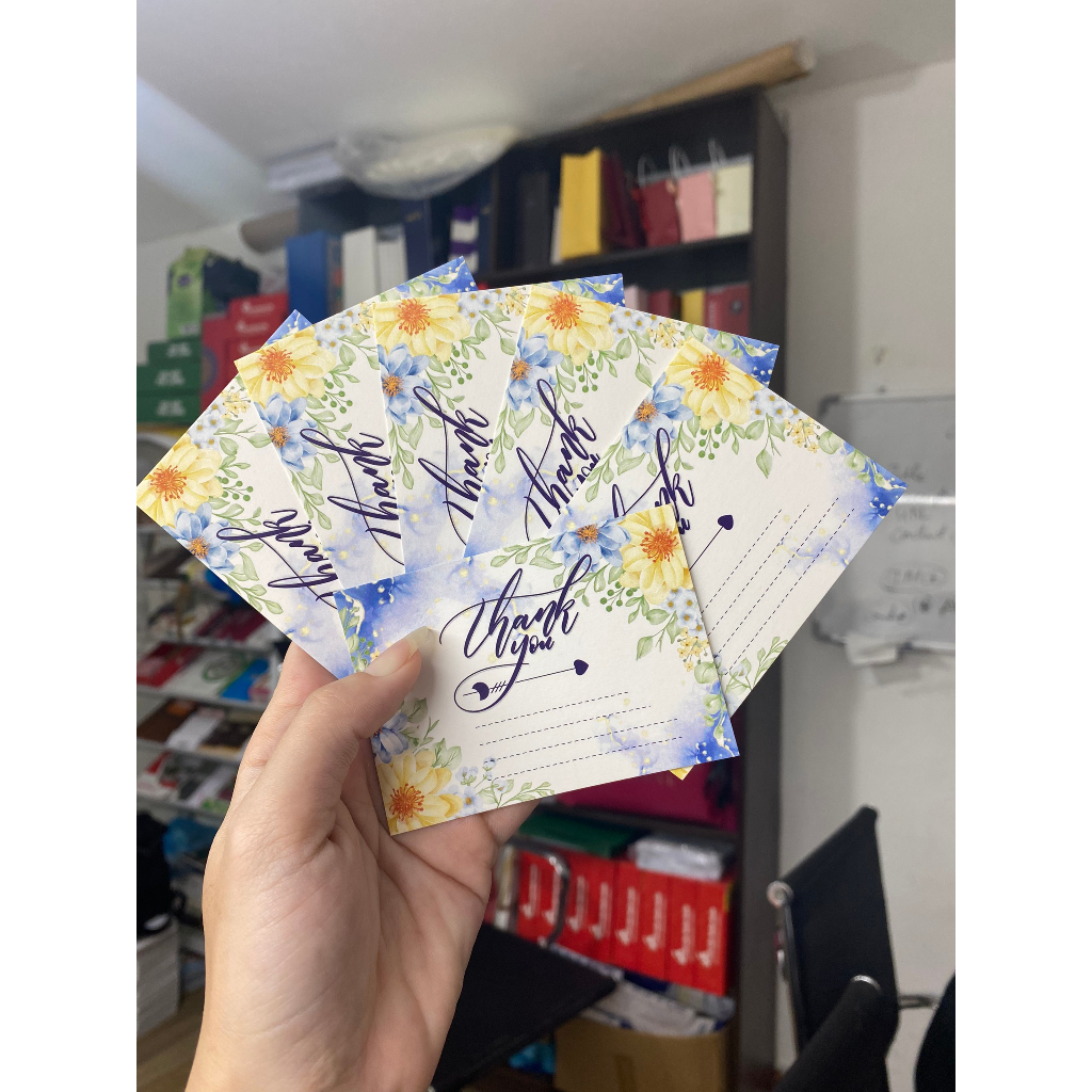 Thiệp Cảm Ơn Khách Hàng 2 Mặt - Combo 100 Card Cảm Ơn, Card Thank You Dành Cho Khách Hàng